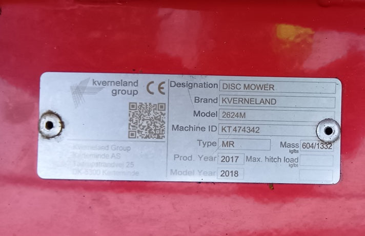 Kverneland 中古 ディスクモア 2624M【岩手店359】