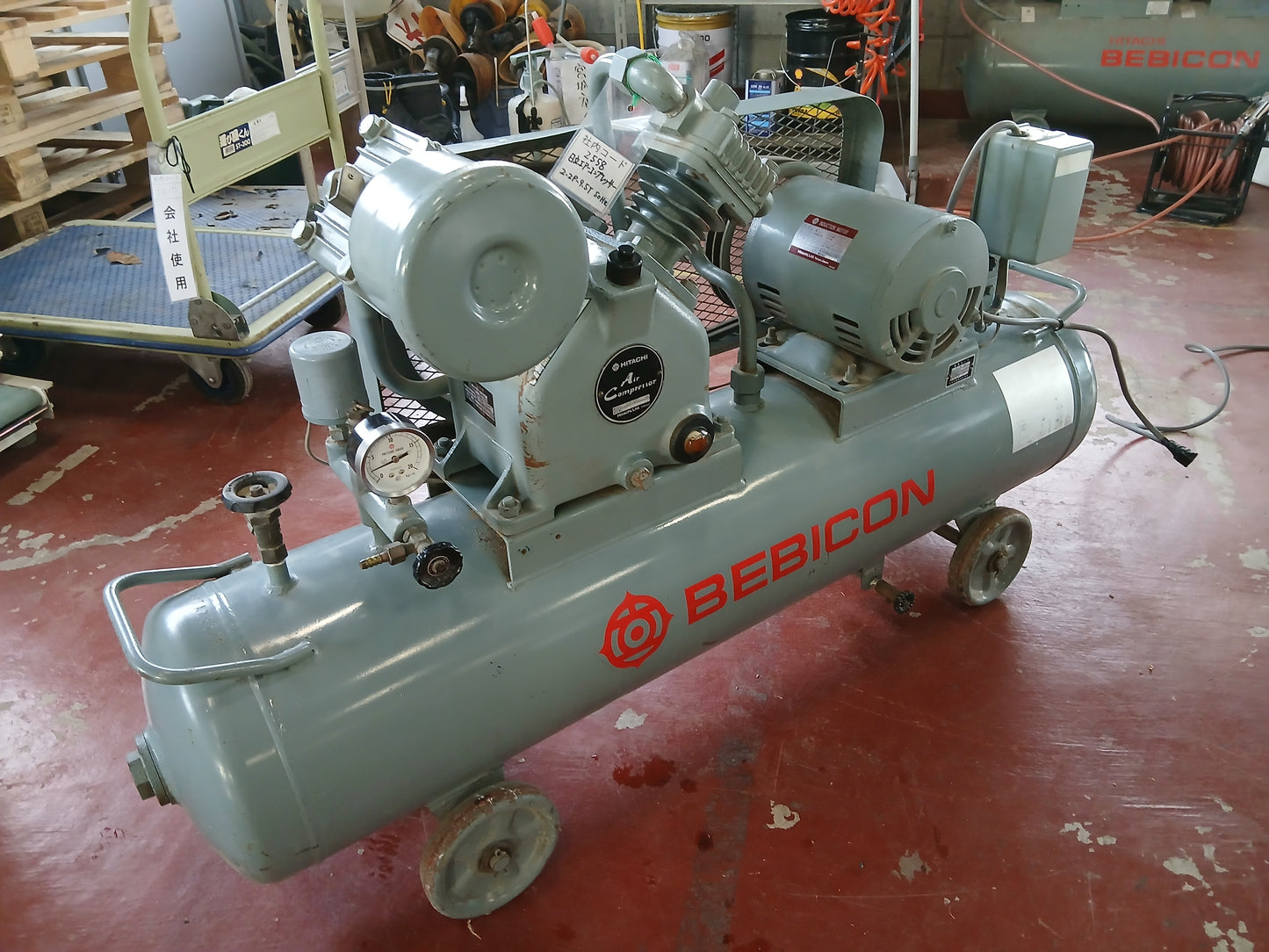 日立 中古 エアーコンプレッサー 2.2P-9.5T 50Hz 【宮城2558】