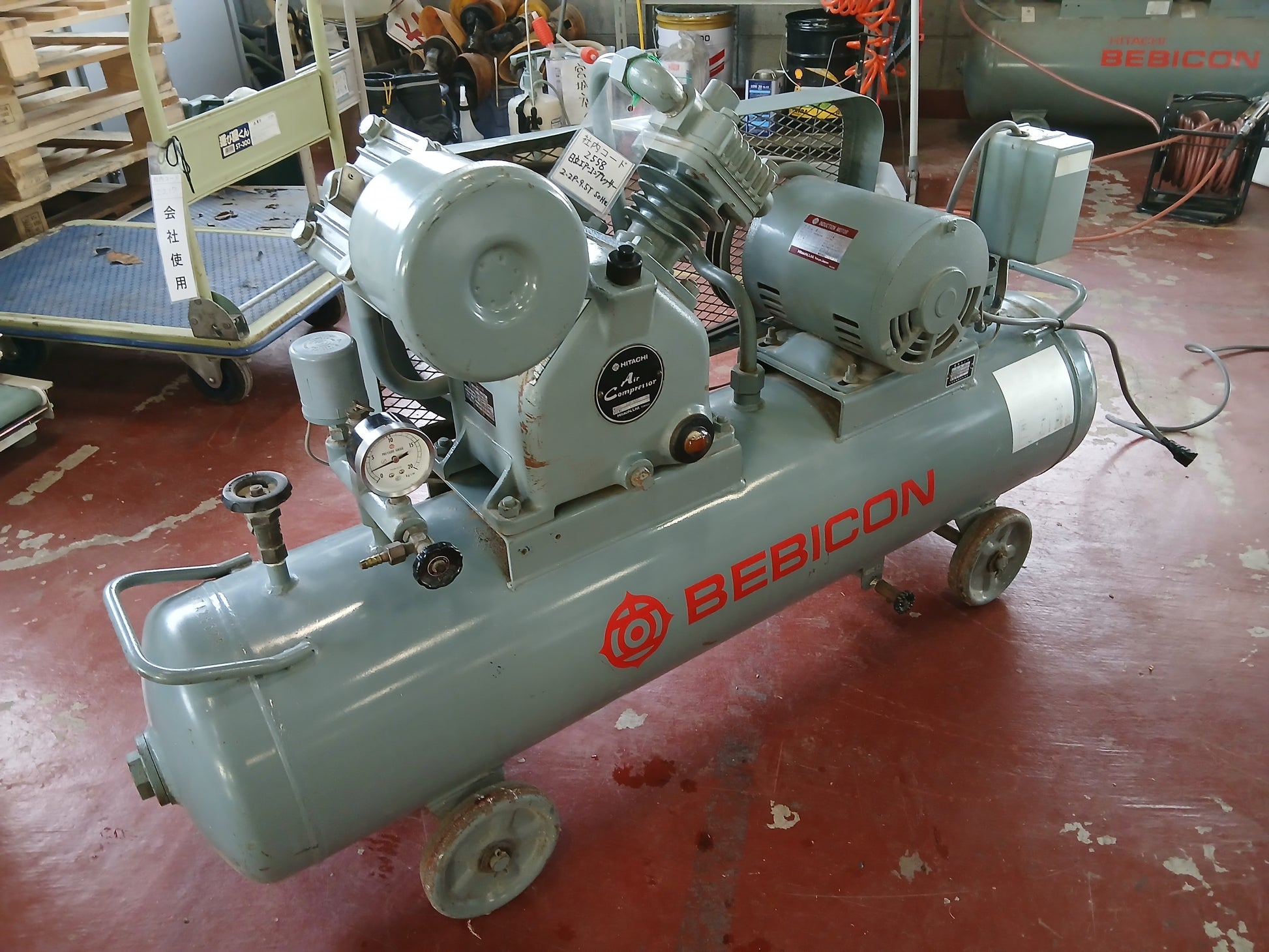 日立 中古 エアーコンプレッサー 2.2P-9.5T 50Hz 【宮城2558】 – 農キング