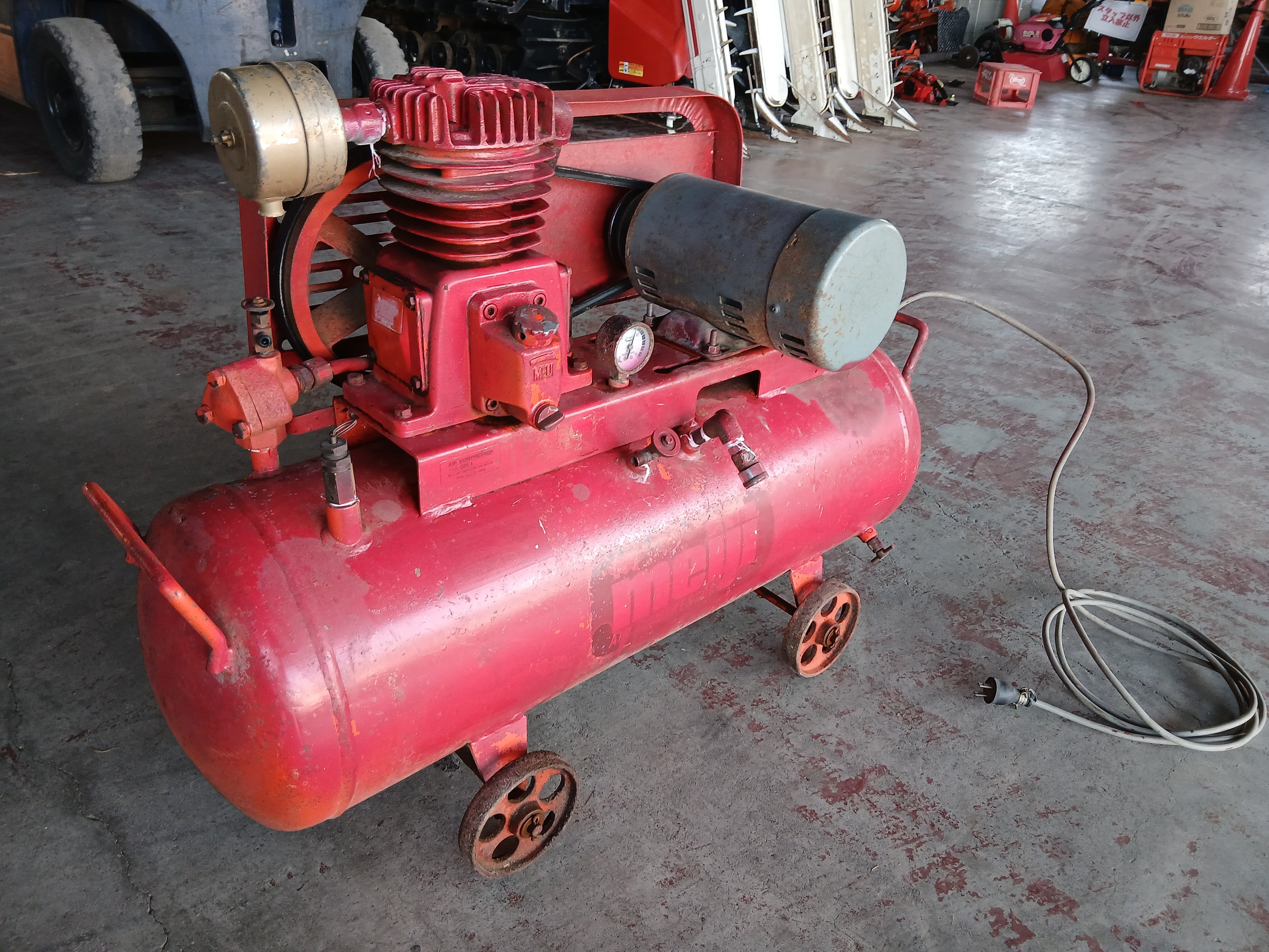 ジャンク・部品取り品 メイジ 中古エアーコンプレッサー GH-1 【宮城