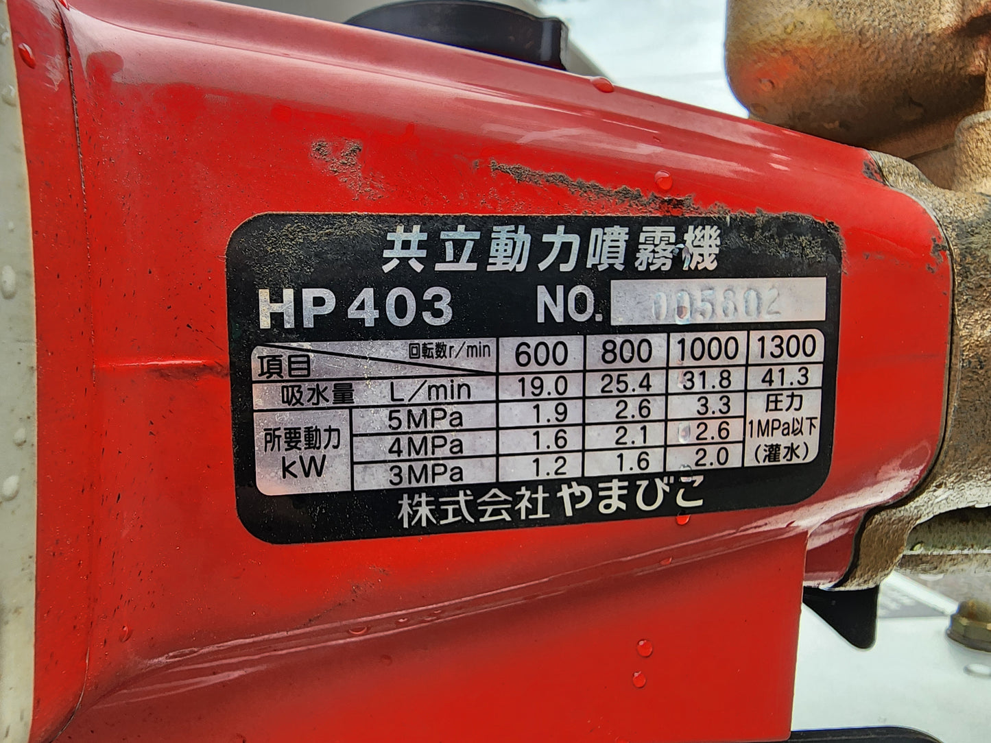 共立　中古　エンジンポンプ　HP403