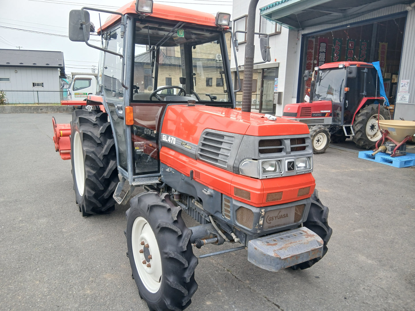 クボタ　中古　トラクター+ロータリー　GL470+RM8G　【宮城店2941P】