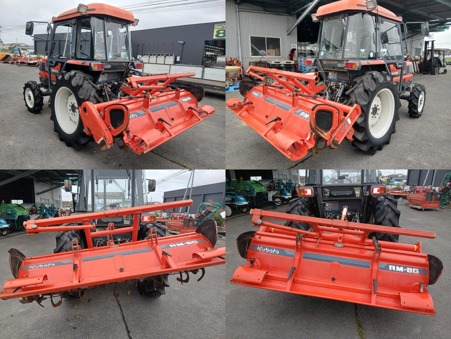 クボタ　中古　トラクター+ロータリー　GL470+RM8G　【宮城店2941P】