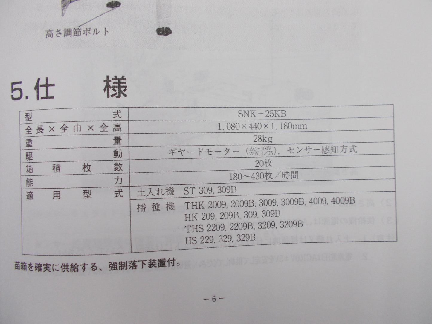 スズテック　中古　苗箱供給機SNK-25KB