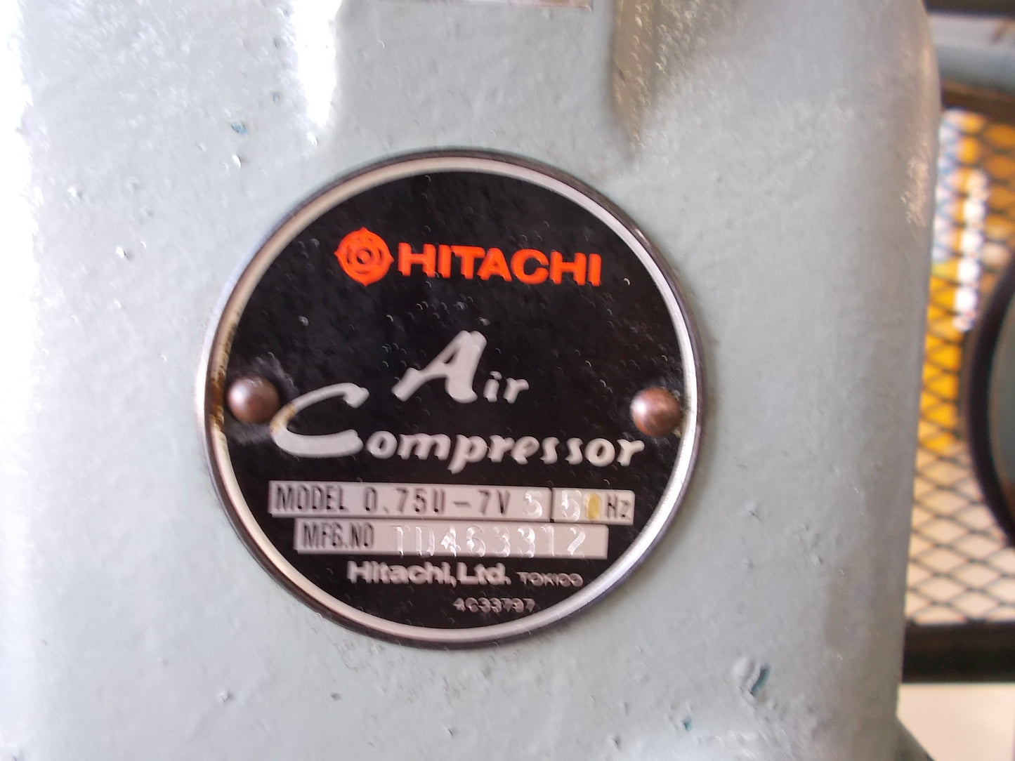 日立　中古　ベビコンコンプレッサー　0.75U-7V5　三相200V　アンローダー式