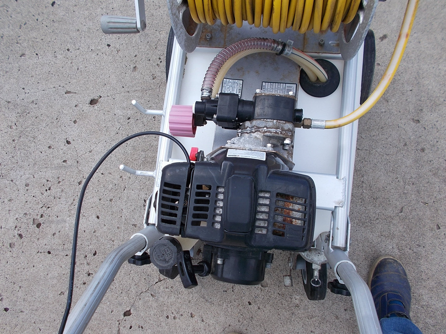 工進　中古　タンクキャリー付きエンジン動噴　ES-50T　50Lタンク