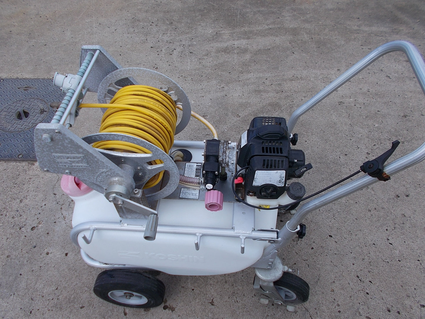 工進　中古　タンクキャリー付きエンジン動噴　ES-50T　50Lタンク