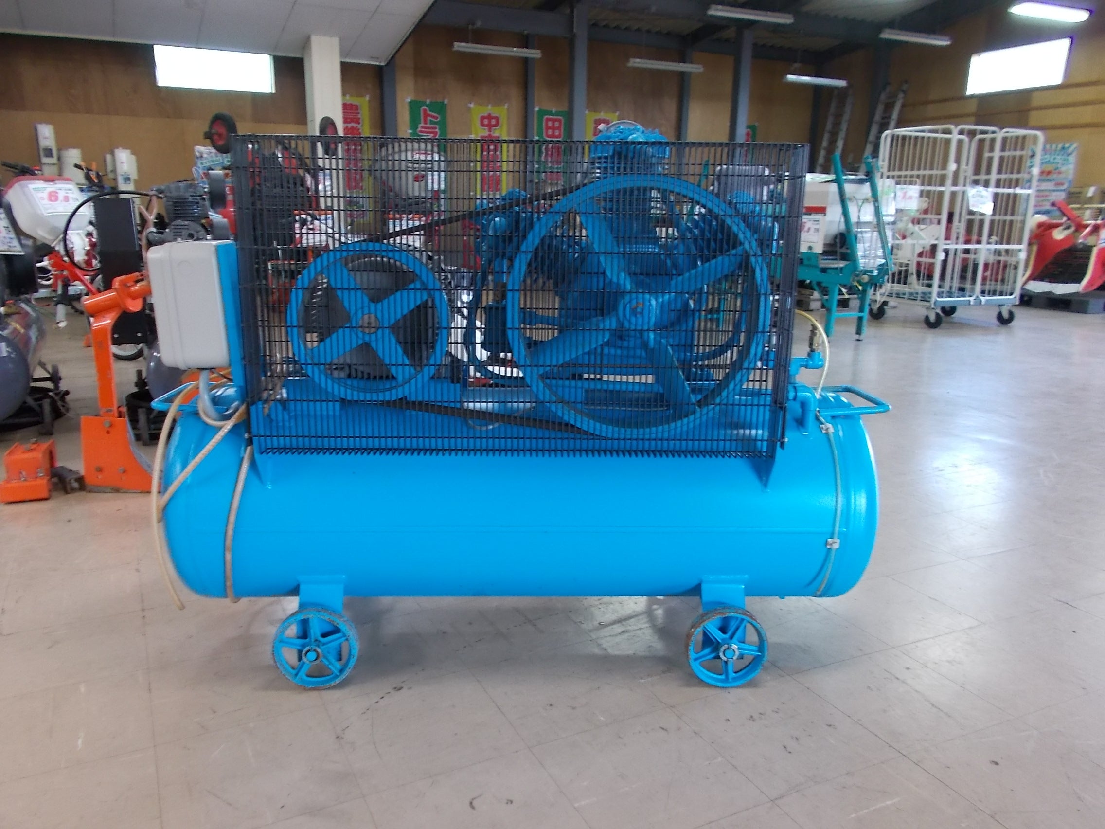 明治 中古 エアーコンプレッサー Y-75 5P 200V 7.5Kw – 農キング