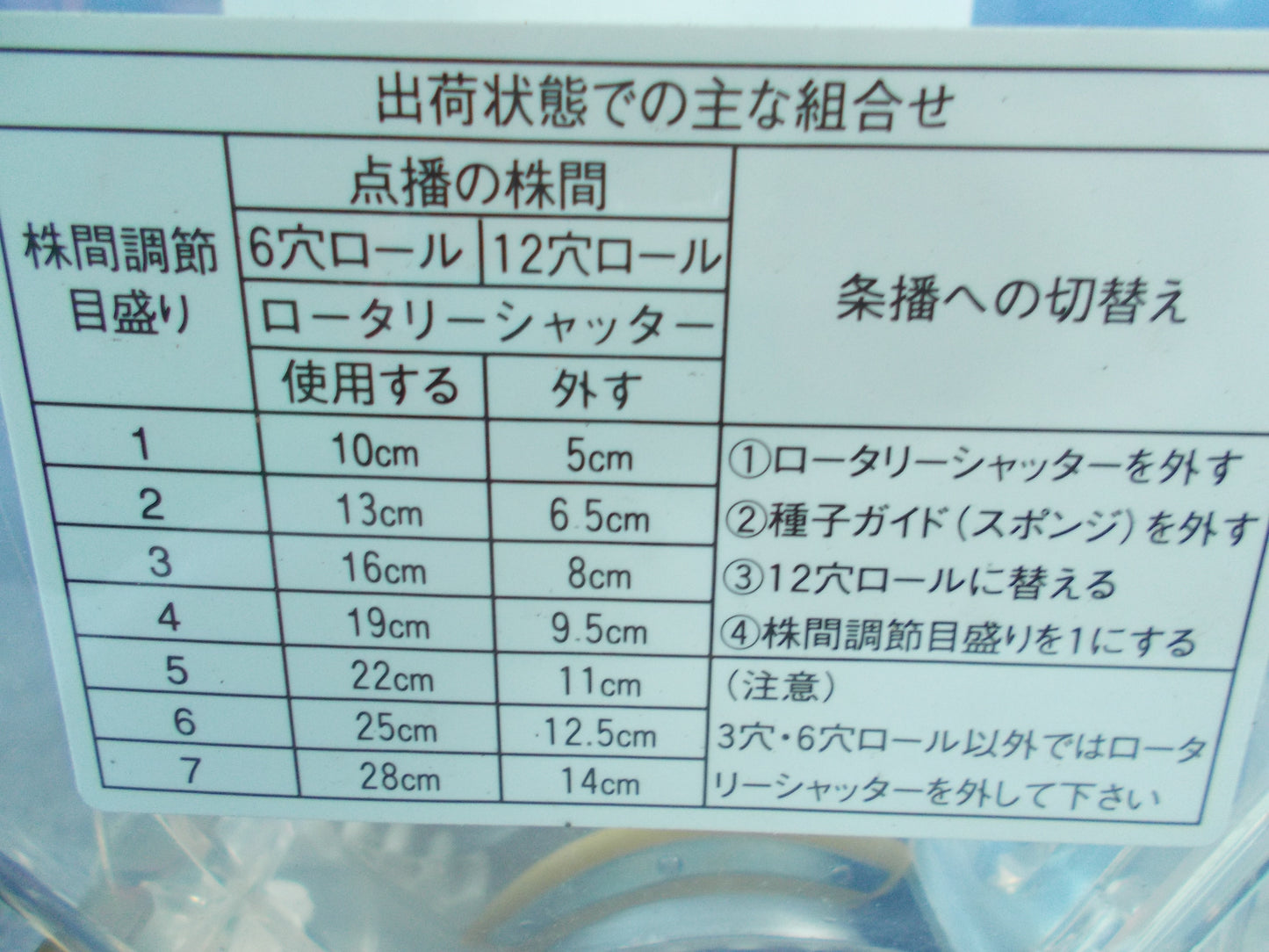 みのる　中古　野菜播種機　RWX-1