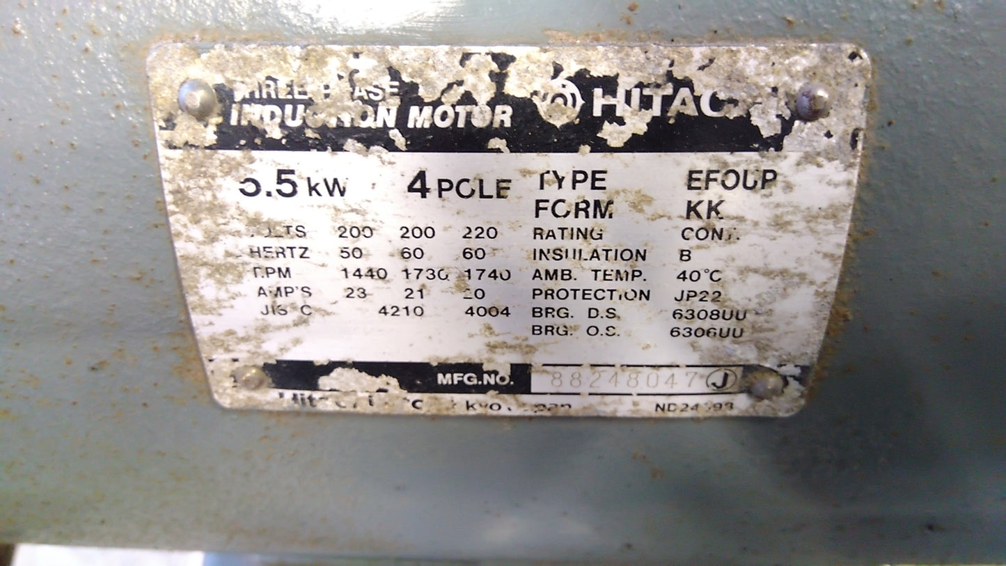 日立 中古 エアーコンプレッサー 5.5P-9.5V 50Hz 「岩手店321」
