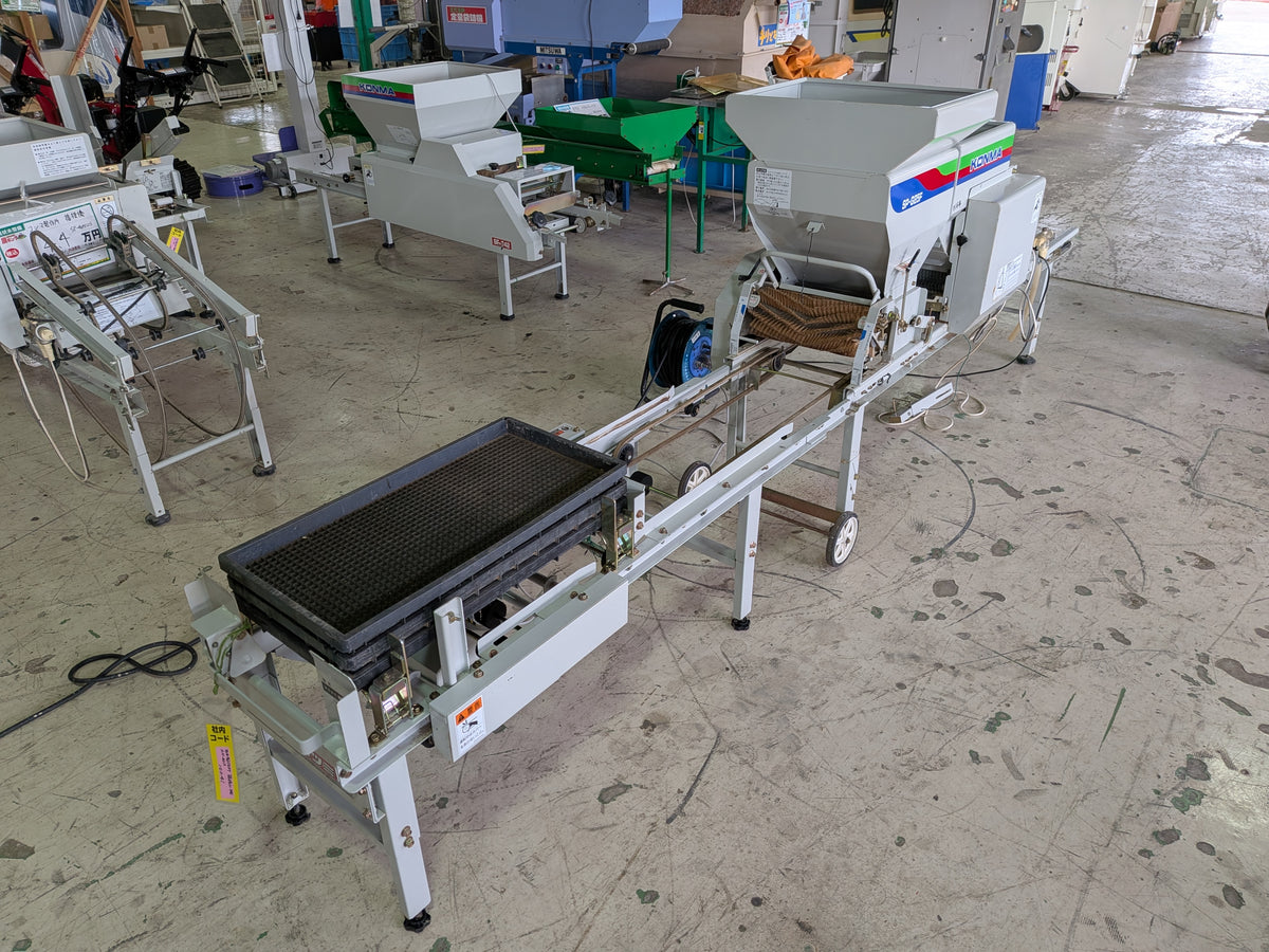 コンマ製作所 中古 整列播種機 SP-G25F＋箱積機 AH-40A 【山形店 10039／10041】