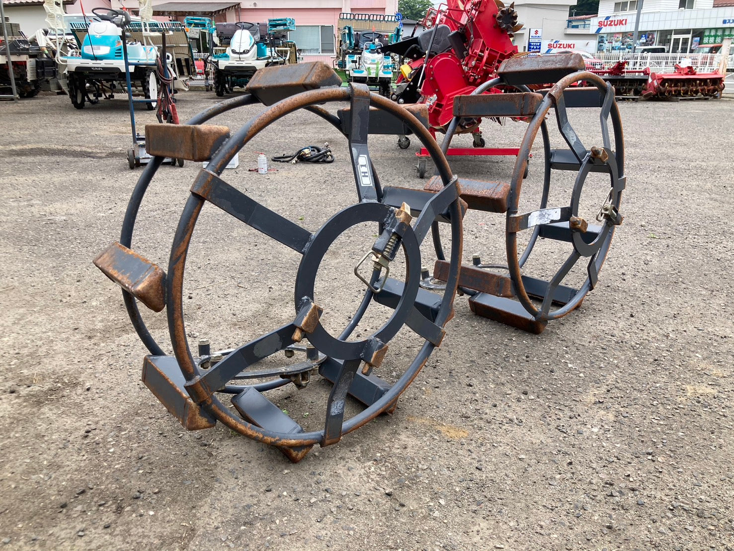 車輪　古物　古道具　 中古 石材用二輪車（タイヤ新品） - 石材工具・墓所用品プロショップ