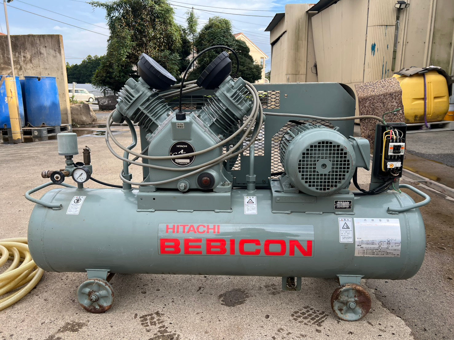日立 中古 コンプレッサー【3馬力】＊2.2P-9.5VA5 50㎐『茨城店 5855